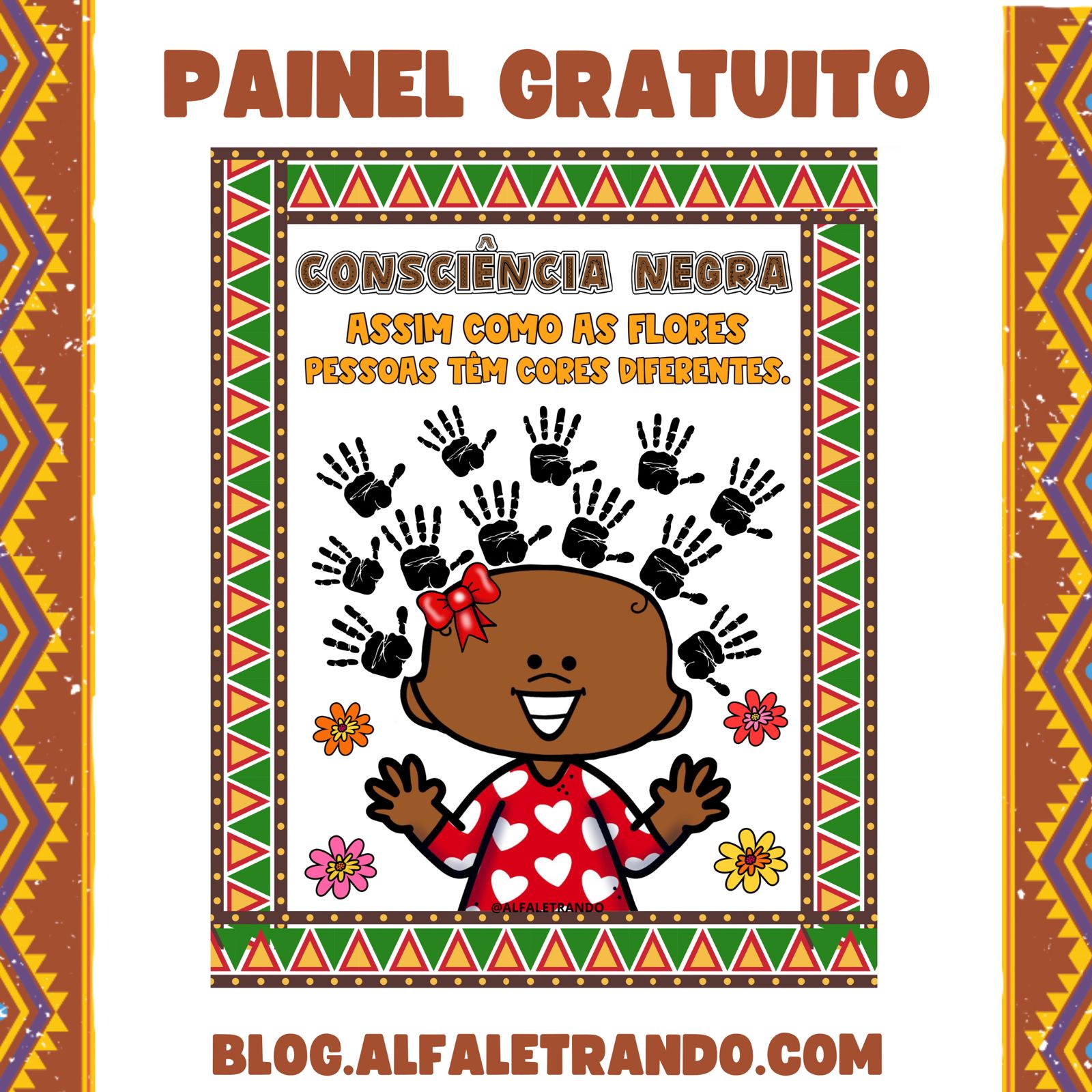 Painel pintura coletiva dia da consciência negra